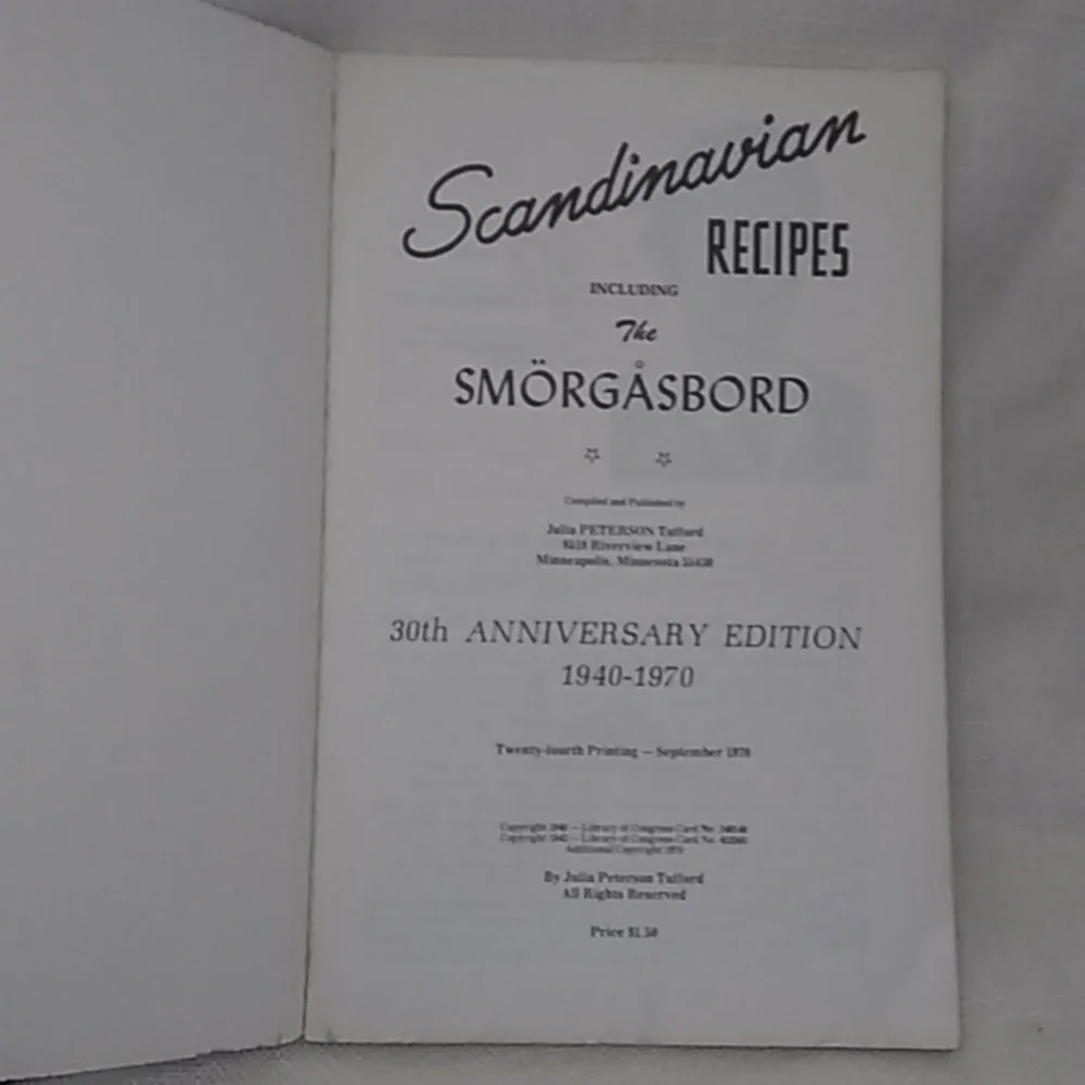 FINAL MARKDOWN Scandinavian Recipes (24th Printing 1970)